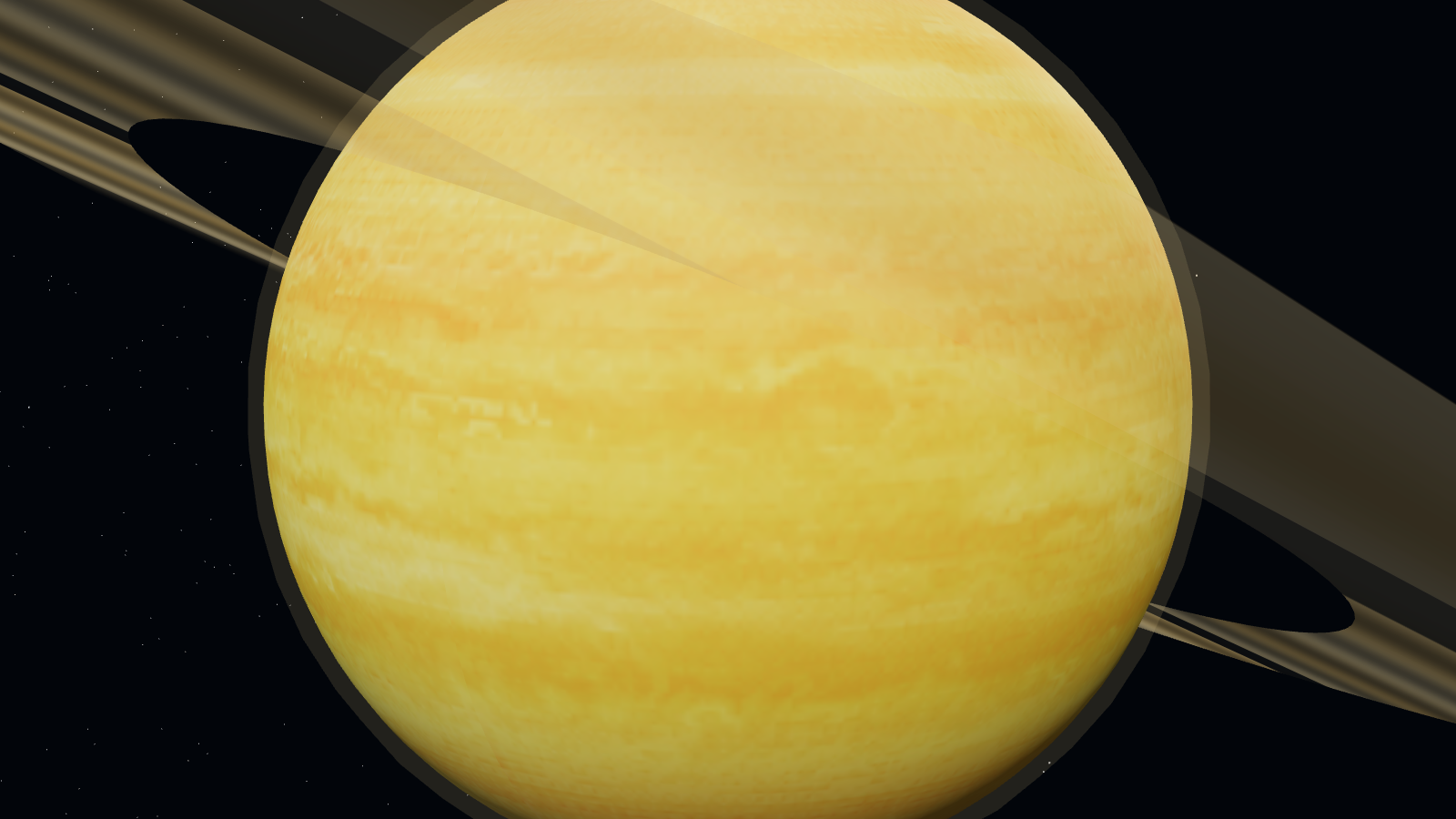 The ringed giant V-19840 filling the view.